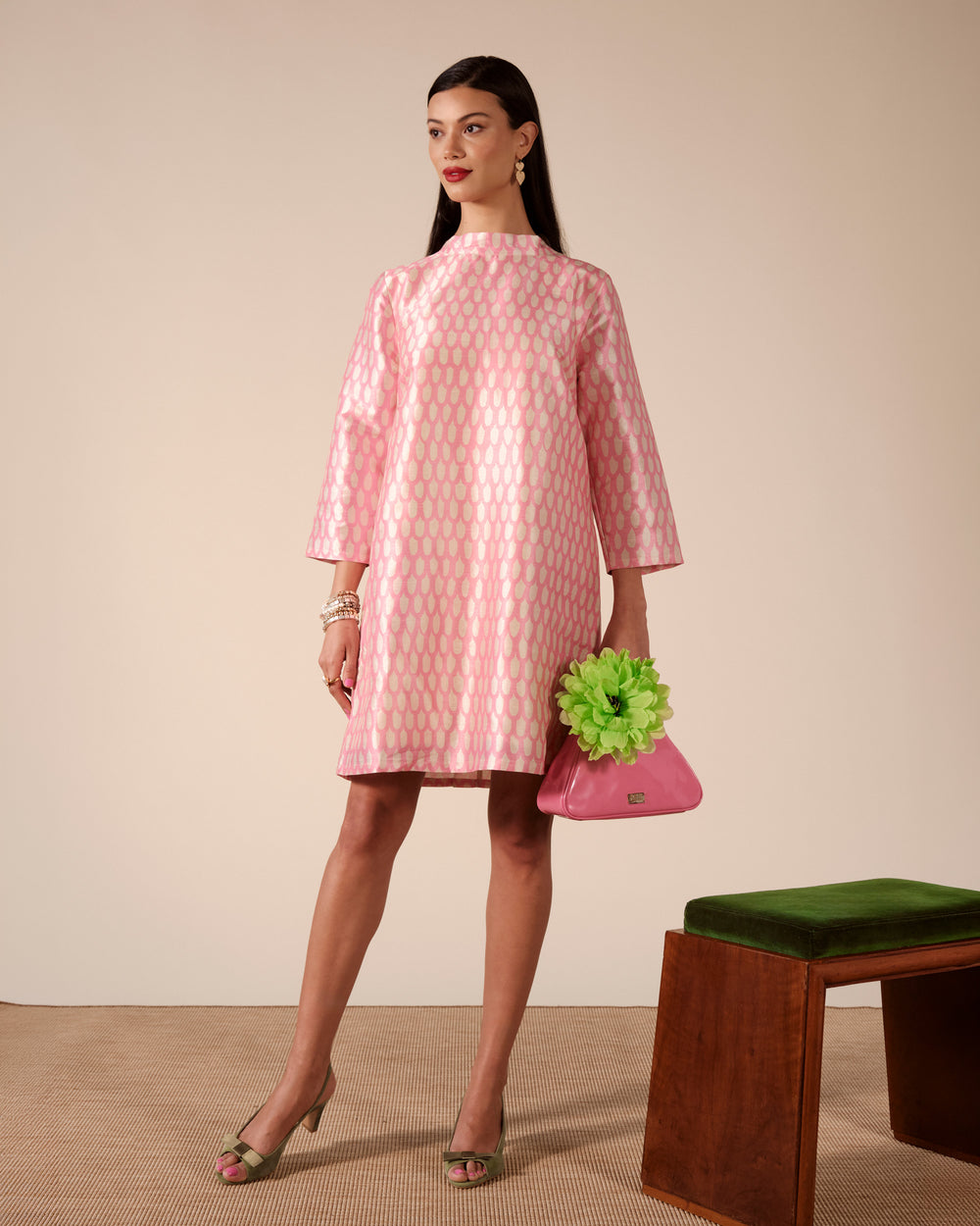 Diplomat Mini Dress - Pink Loop Dresses Frances Valentine