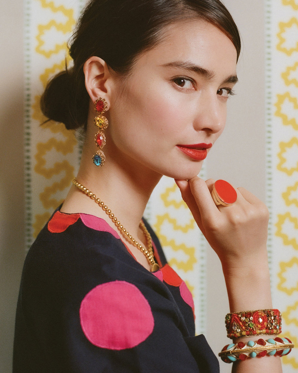 Enamel Palette Ring Red - Frances Valentine