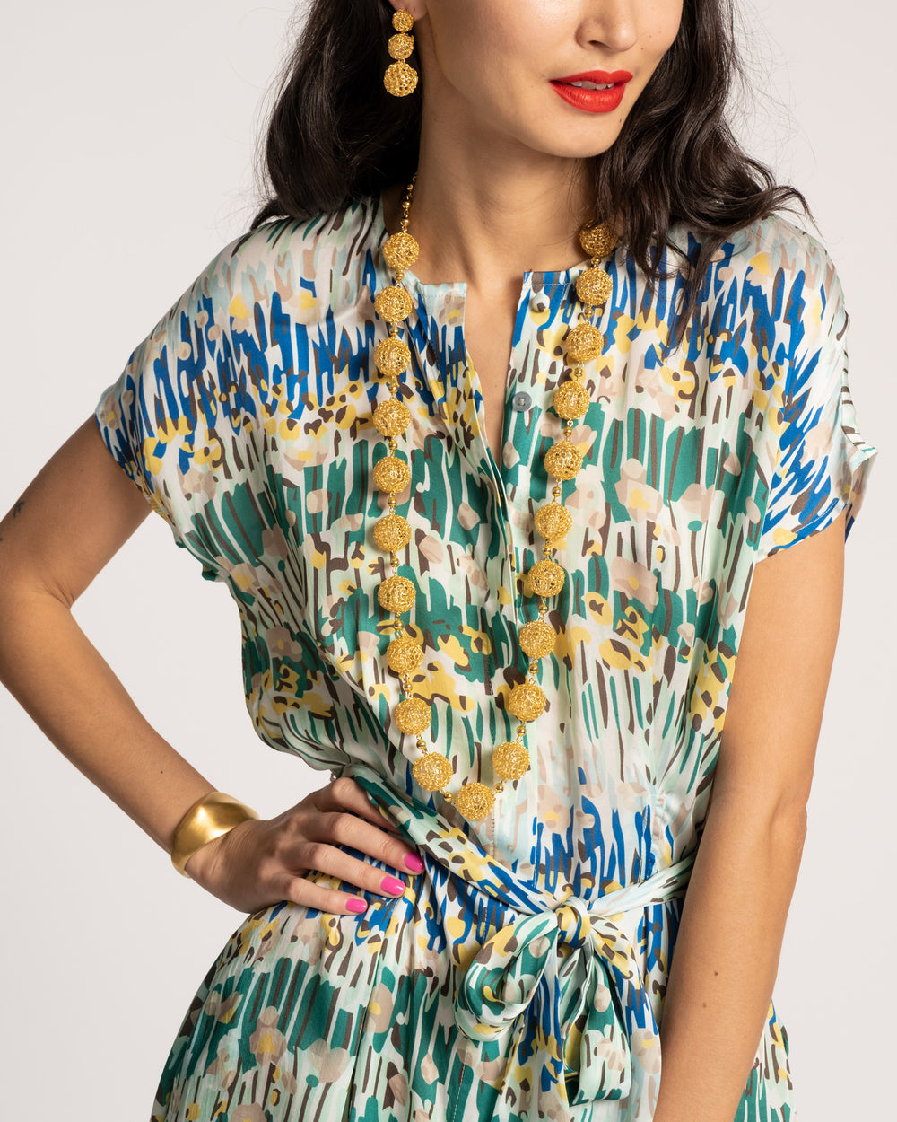 Anna Slope Arm Dress Meadow Print Dresses Frances Valentine