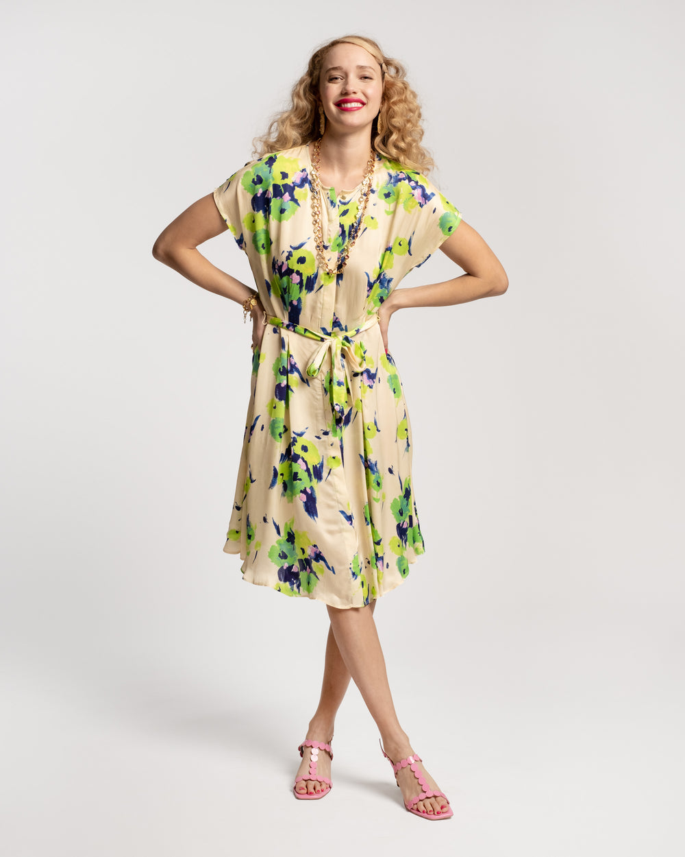 Anna Slope Arm Dress Tuileries Oyster Green Dresses Frances Valentine