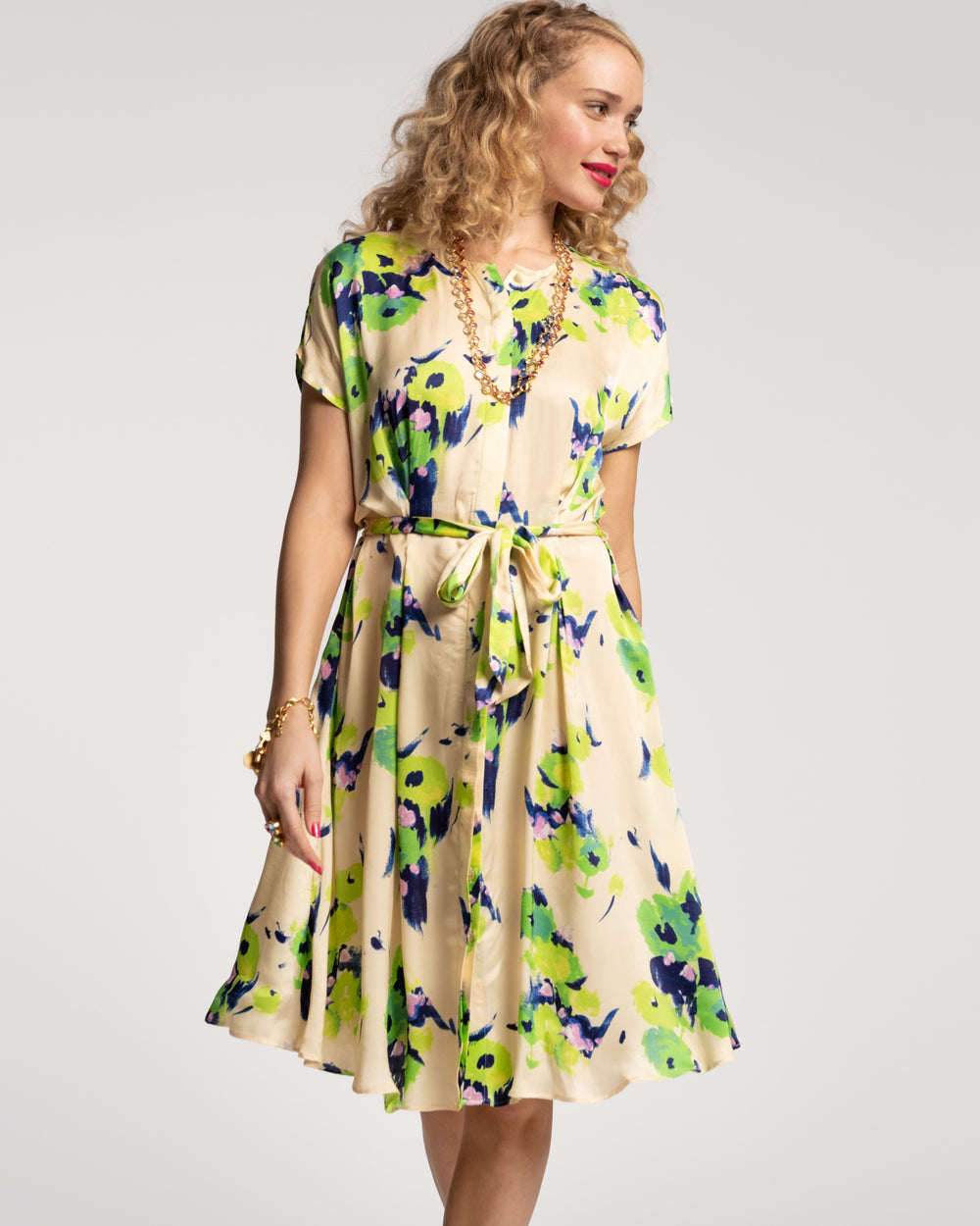 Anna Slope Arm Dress Tuileries Oyster Green Dresses Frances Valentine