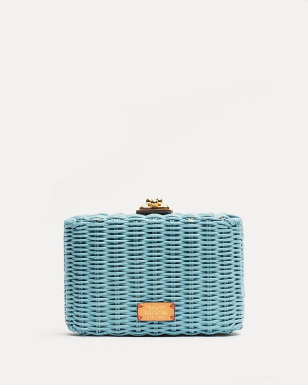 Paige Wicker Clutch - Light Blue - Frances Valentine
