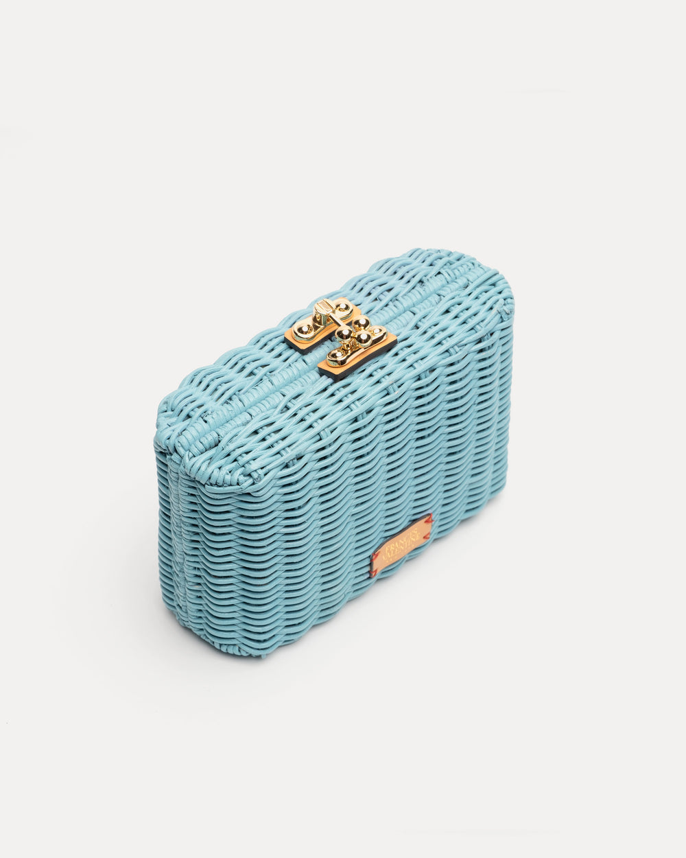 Paige Wicker Clutch - Light Blue - Frances Valentine