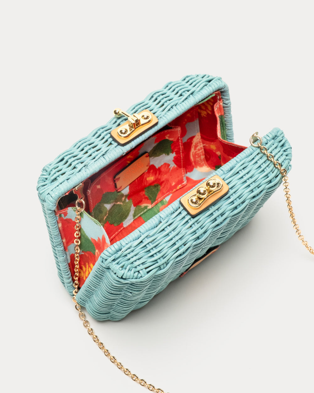 Paige Wicker Clutch - Light Blue - Frances Valentine