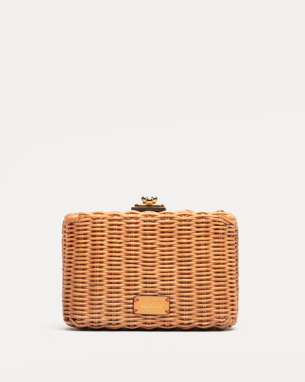 Paige Wicker Clutch - Toast - Frances Valentine