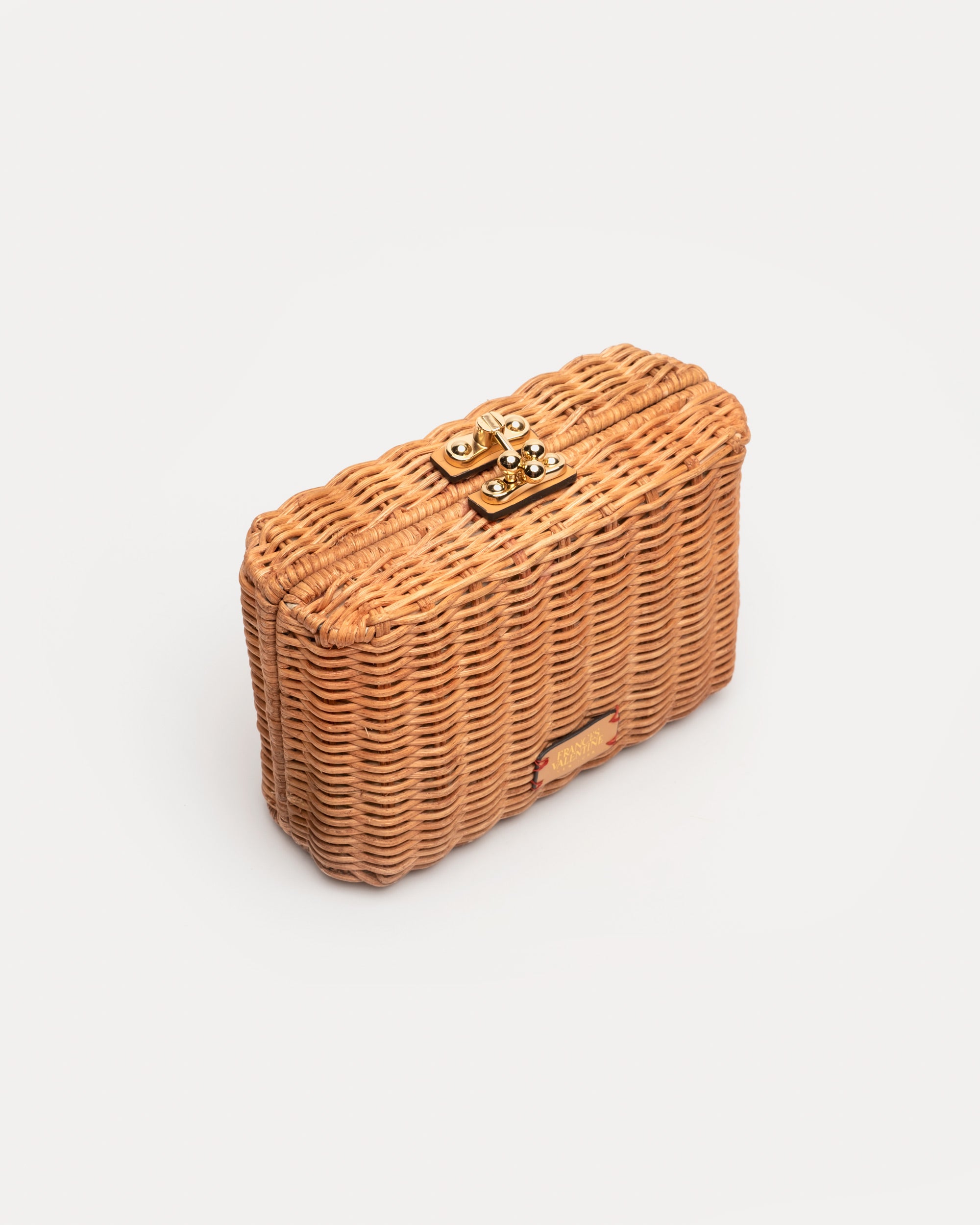 Paige Wicker Box Clutch Toast