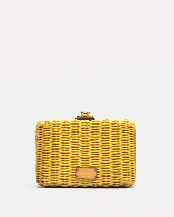 Paige Wicker Clutch - Canary - Frances Valentine