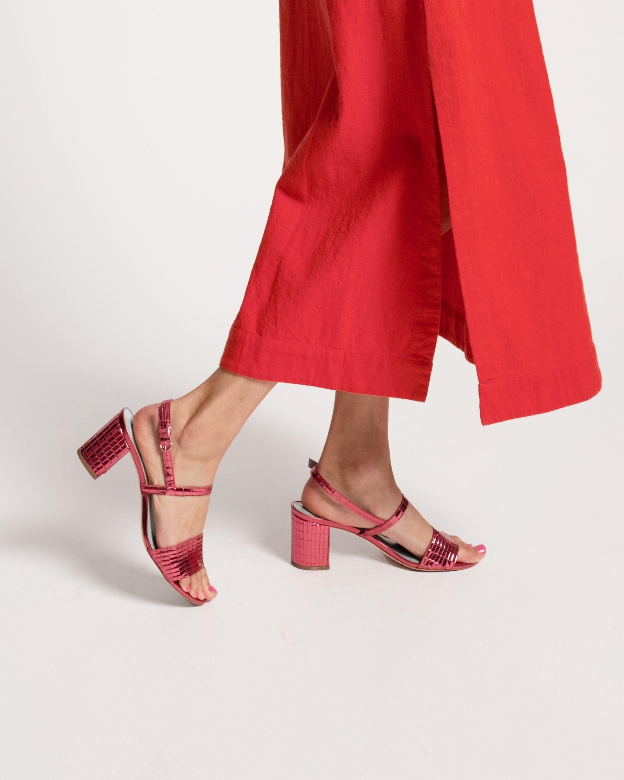 Bettina Sandal Disco Leather Rose