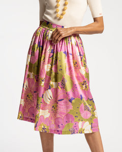 Barbara Midi Skirt African Daisy Print - Frances Valentine