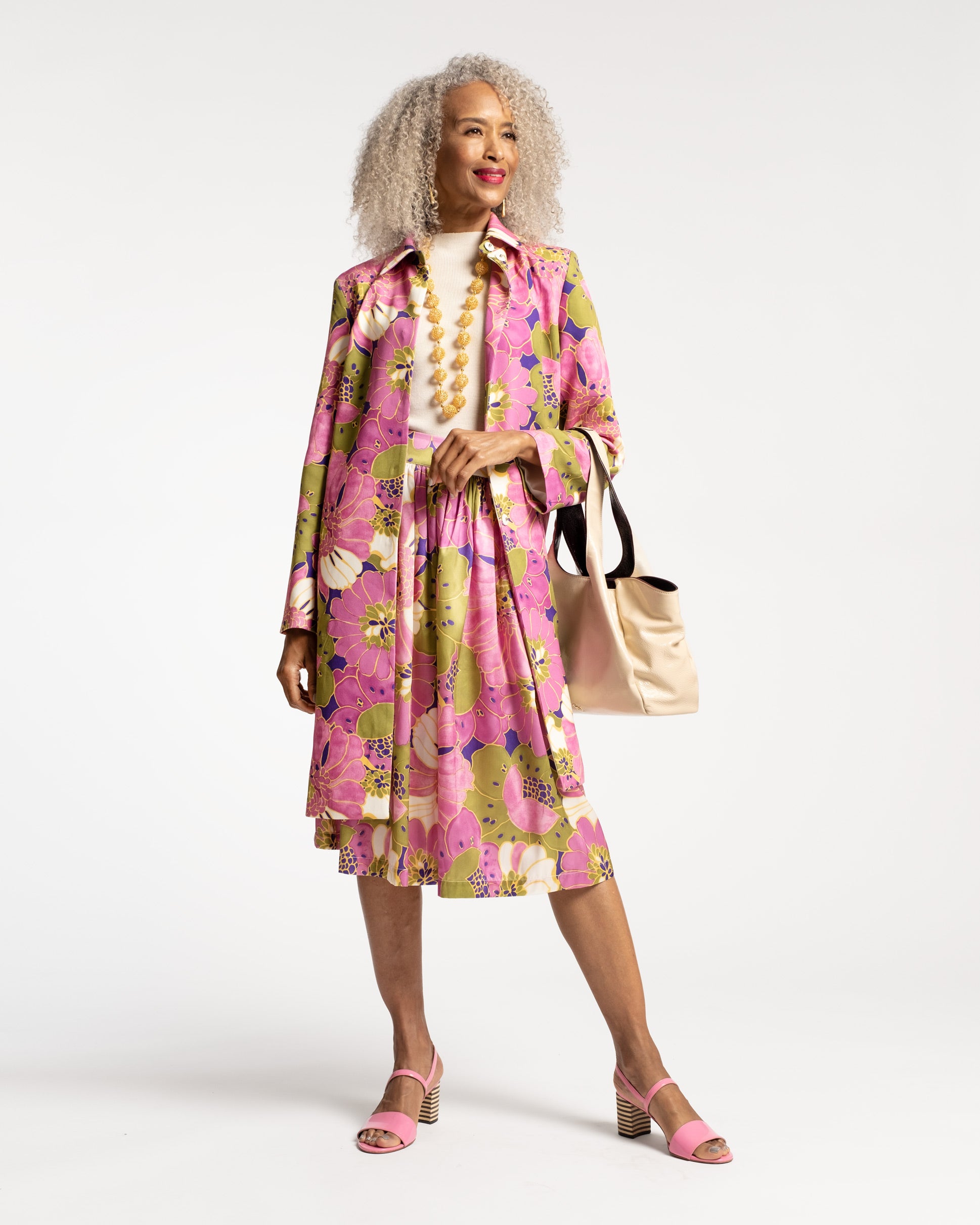 Barbara Midi Skirt African Daisy Print