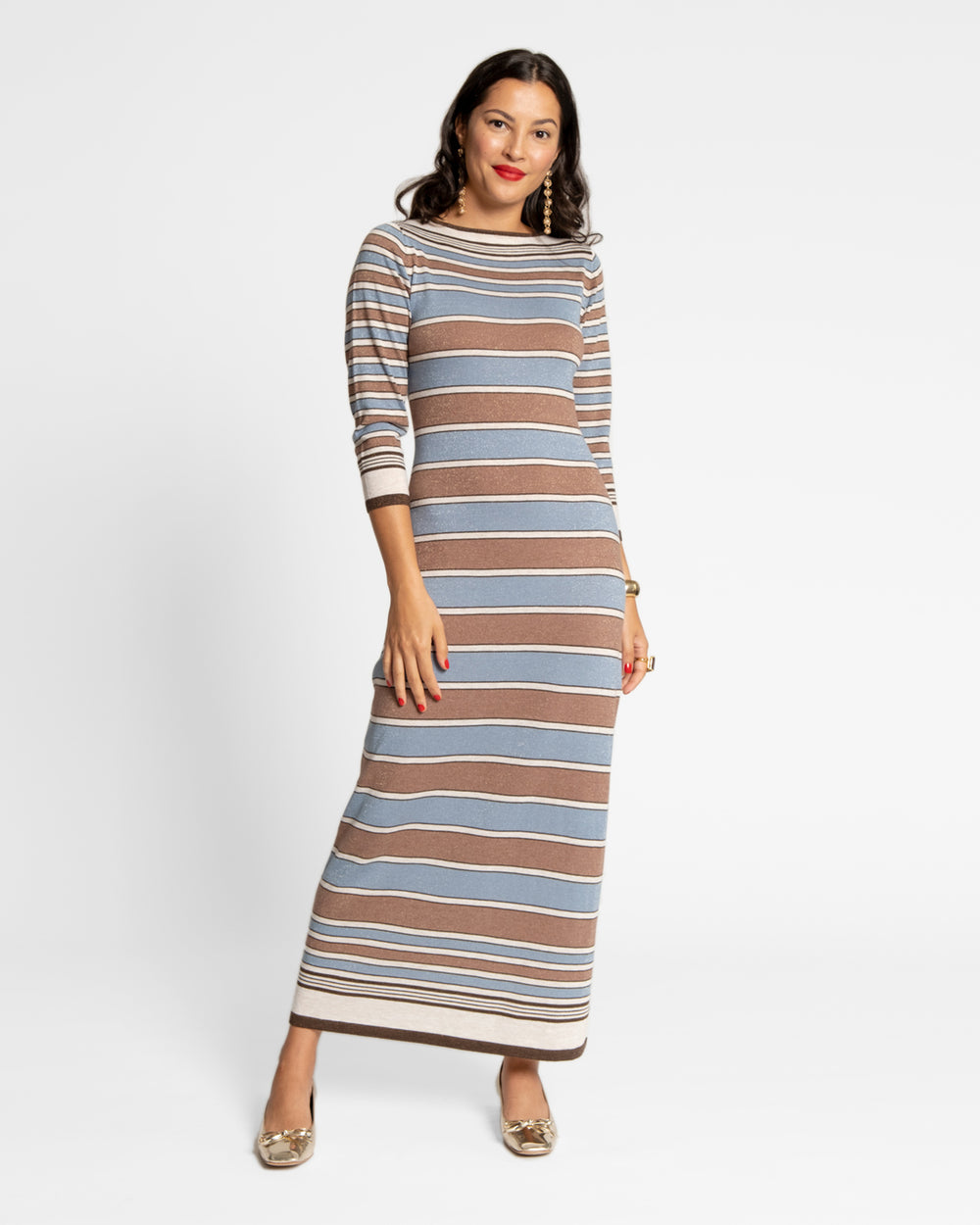Bianca Maxi Dress - Blue Brown - Frances Valentine