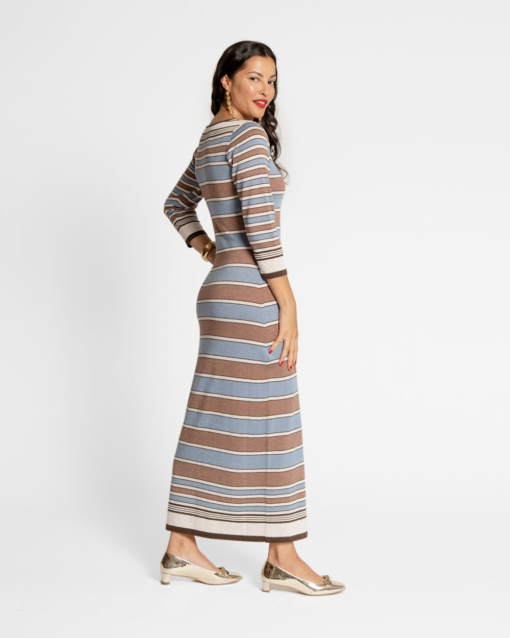 Bianca Maxi Dress - Blue Brown - Frances Valentine