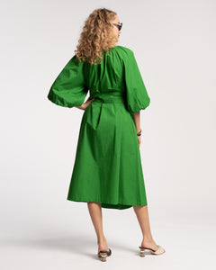 Bliss Midi Dress Green – Valentine Frances