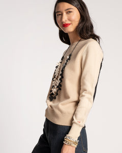 Colorblock Crewneck Natural - Frances Valentine