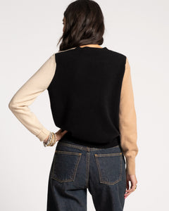 Colorblock Crewneck Natural - Frances Valentine