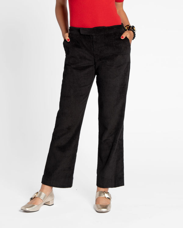 Chloe Corduroy Pant - Black - Frances Valentine