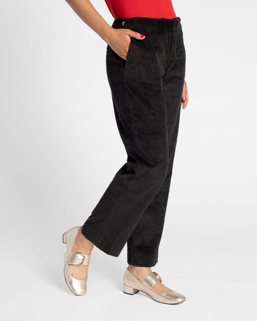 Chloe Corduroy Pant - Black - Frances Valentine