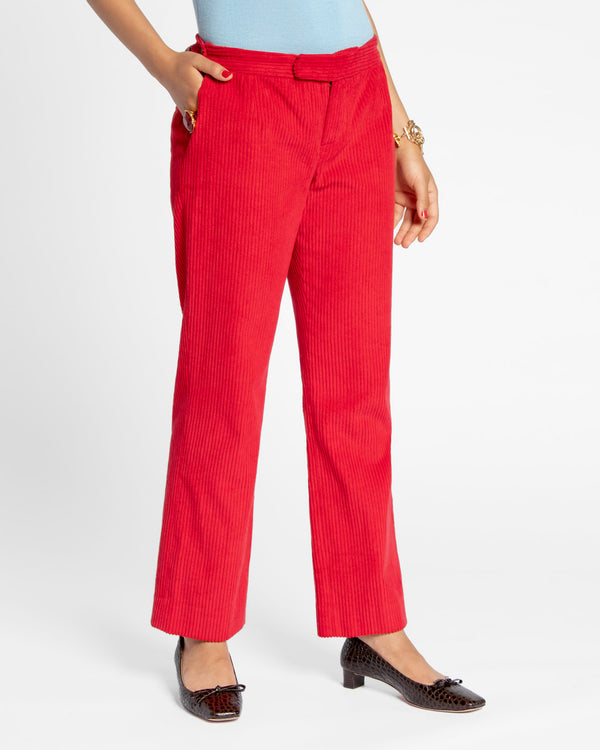 Chloe Corduroy Pant - Red - Frances Valentine
