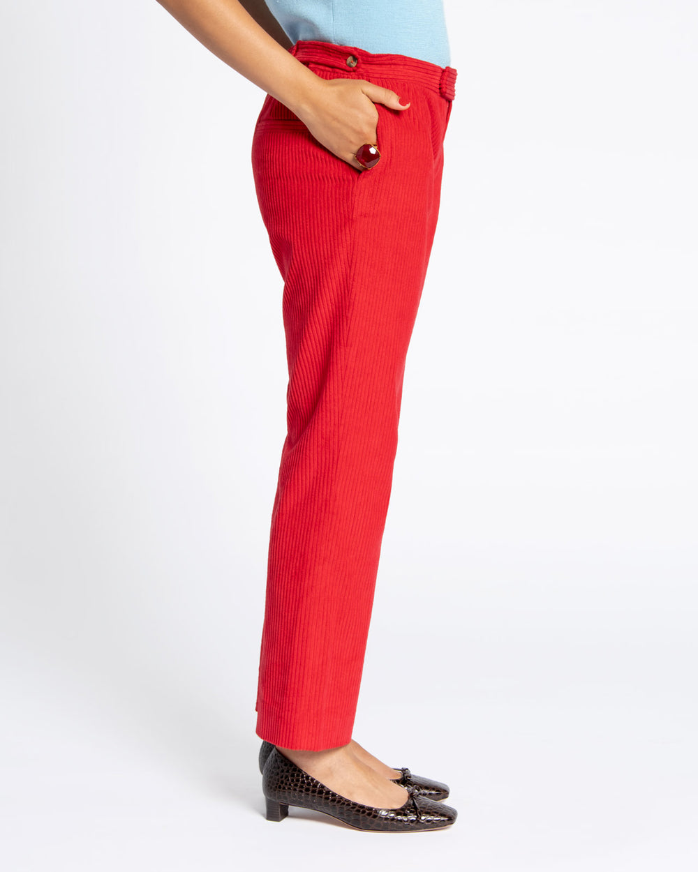 Chloe Corduroy Pant - Red - Frances Valentine