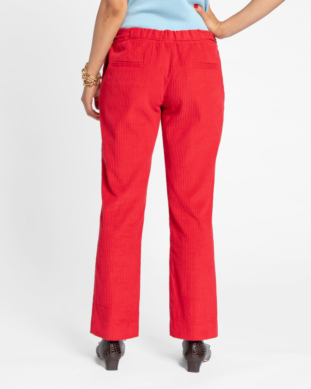 Chloe Corduroy Pant - Red - Frances Valentine