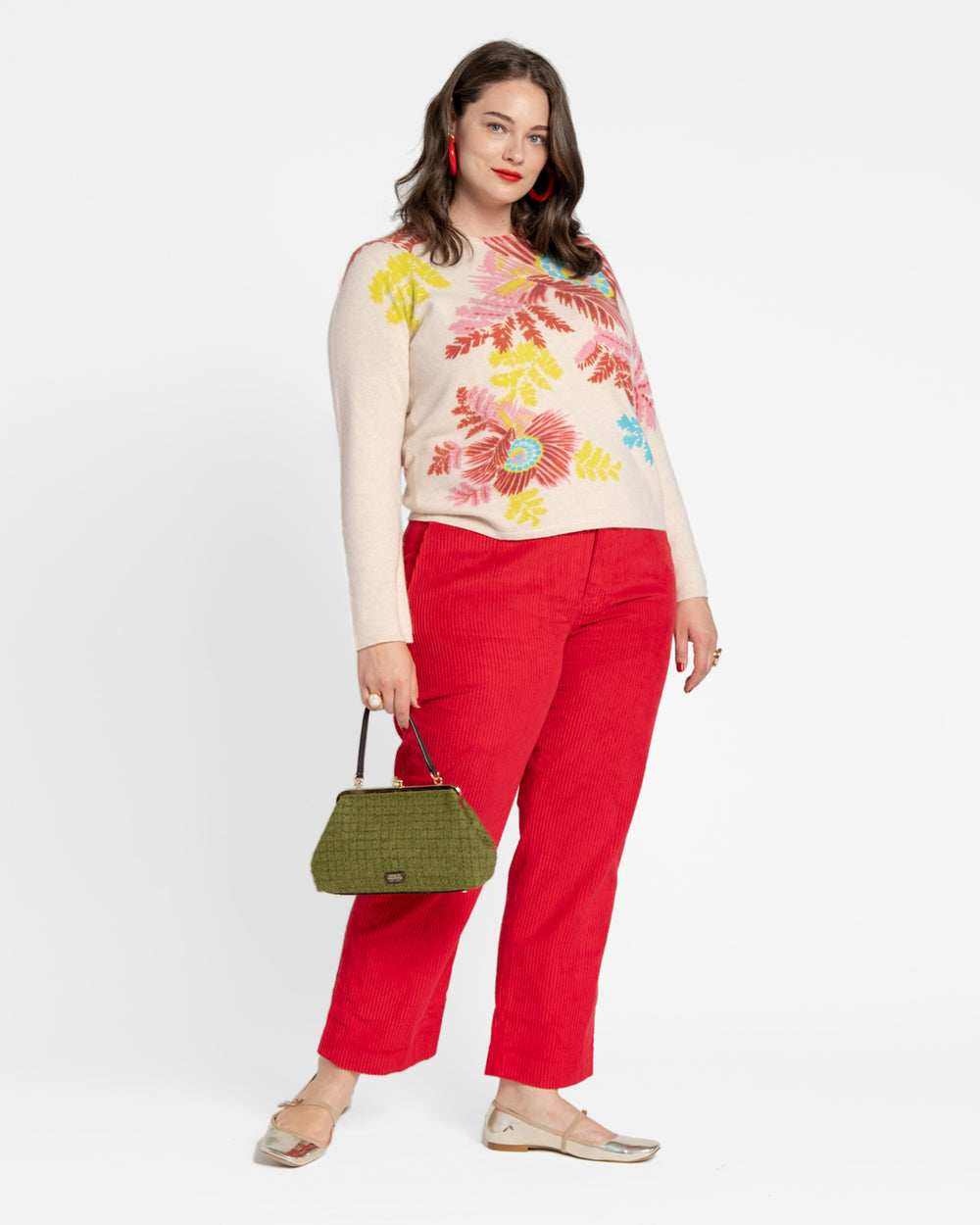 Chloe Corduroy Pant - Red - Frances Valentine