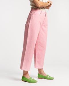 Janey Cotton Cropped Jegging in MID PINK