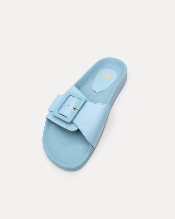 Daisy Slide - Vegan Leather Light Blue - Frances Valentine