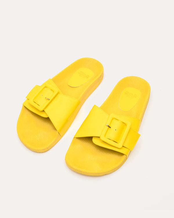 Daisy Slide - Vegan Leather Yellow - Frances Valentine