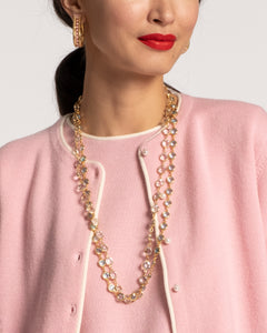 Crystal Slip-On Necklace Pink Gold - Frances Valentine