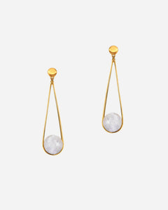 Ipanema Earrings Moonstone Gold - Frances Valentine