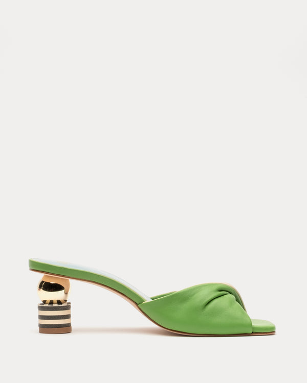 Farah Twist Kickball Heel - Green Oyster - Frances Valentine