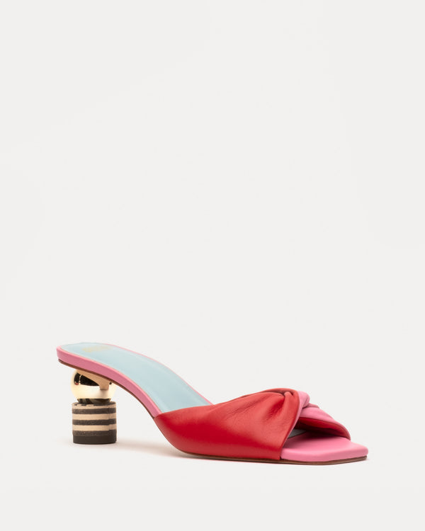 Farah Twist Kickball Heel - Pink Red - Frances Valentine