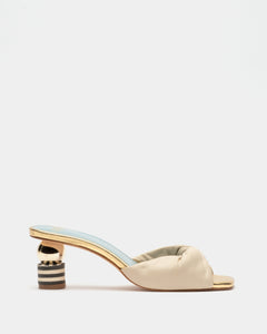 Farah Twist Kickball Heel Nappa Platino Silver - Frances Valentine
