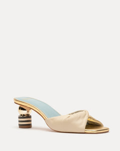Farah Twist Kickball Heel Nappa Platino Silver - Frances Valentine