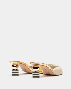 Farah Twist Kickball Heel Nappa Platino Silver - Frances Valentine