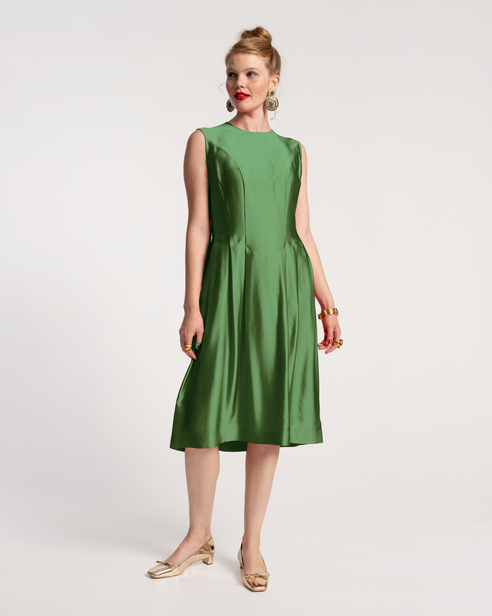 Florencia Dress Silk Emerald