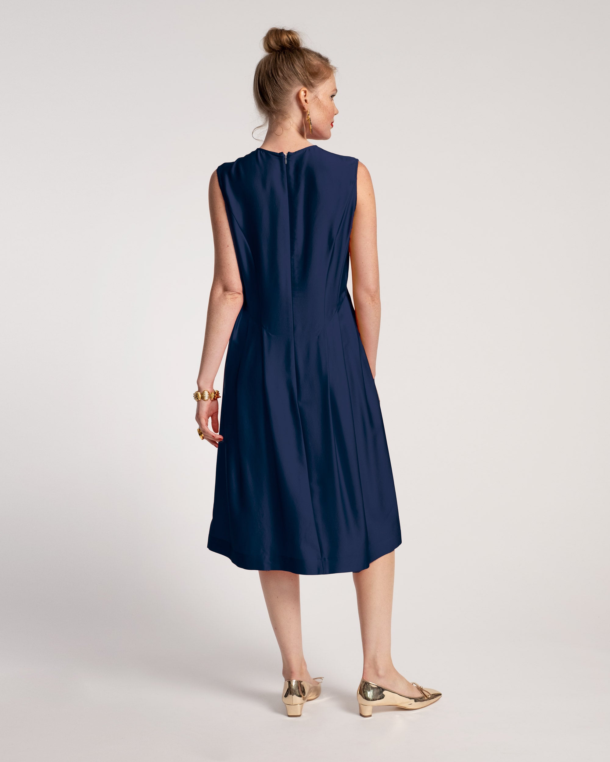 Florencia Dress Silk Navy