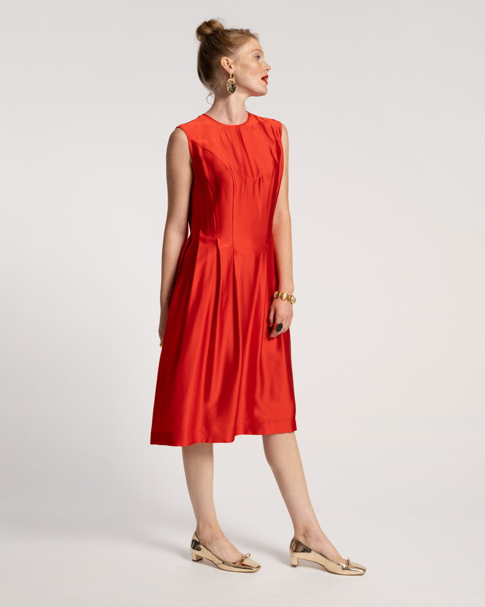 Florencia Silk Dress - Red - Frances Valentine
