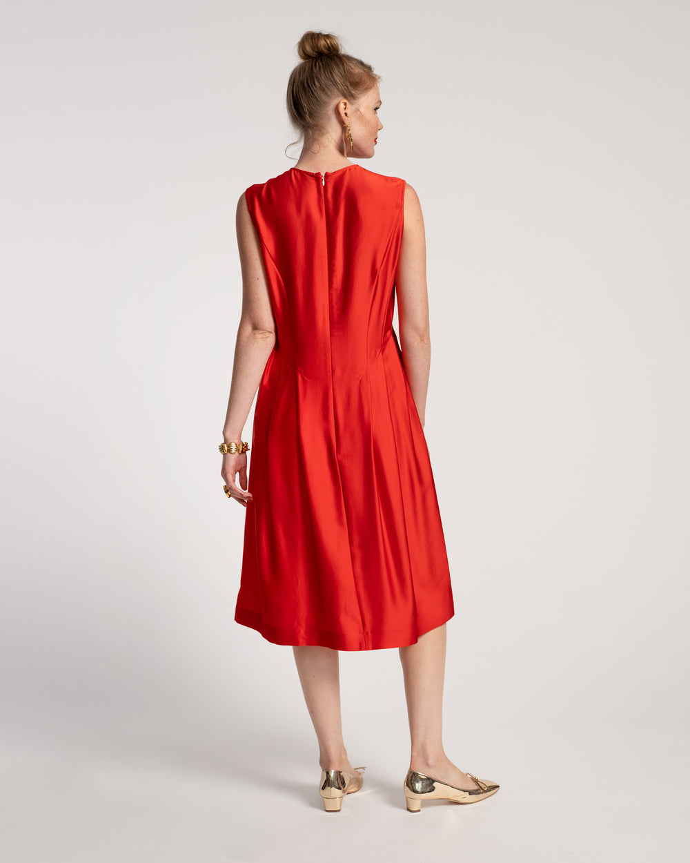 Florencia Silk Dress - Red - Frances Valentine