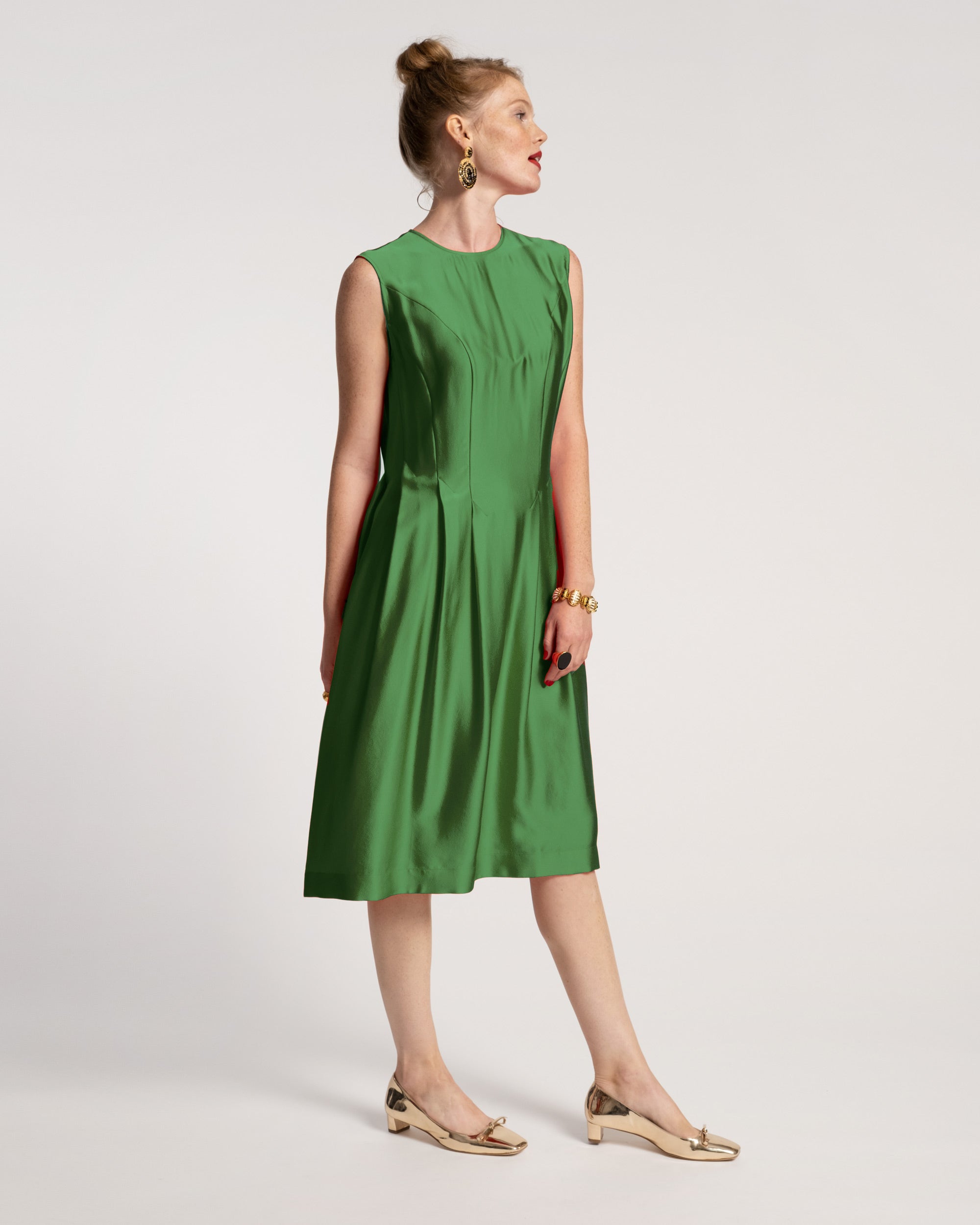 Florencia Dress Silk Emerald