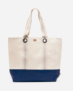 Frank Men's XL Canvas Tote Natural Navy - Frances Valentine