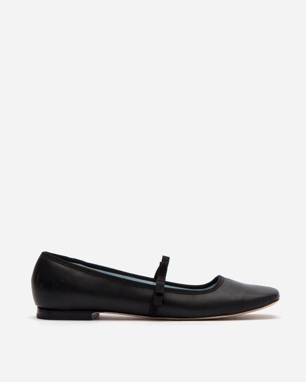 Jude Mary Jane Flat - Leather Black - Frances Valentine