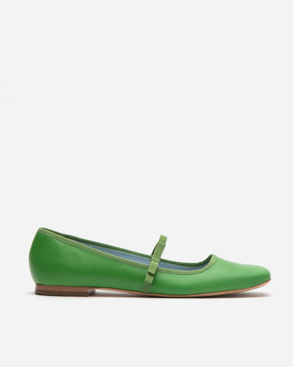Frances Valentine Jude Mary Jane Leather Flat, Green, Size 7
