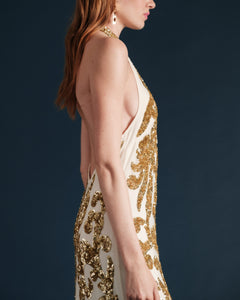 Goddess Dress White Gold - Frances Valentine