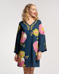 Goldie Tunic African Daisy Navy Multi - Frances Valentine