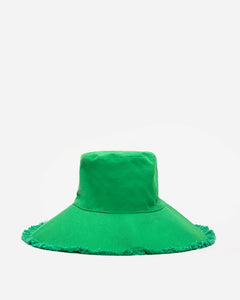 Canvas Fringe Hat Green - Frances Valentine