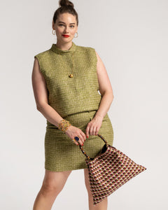 Colette Top Cedar Boucle Wool Green - Frances Valentine