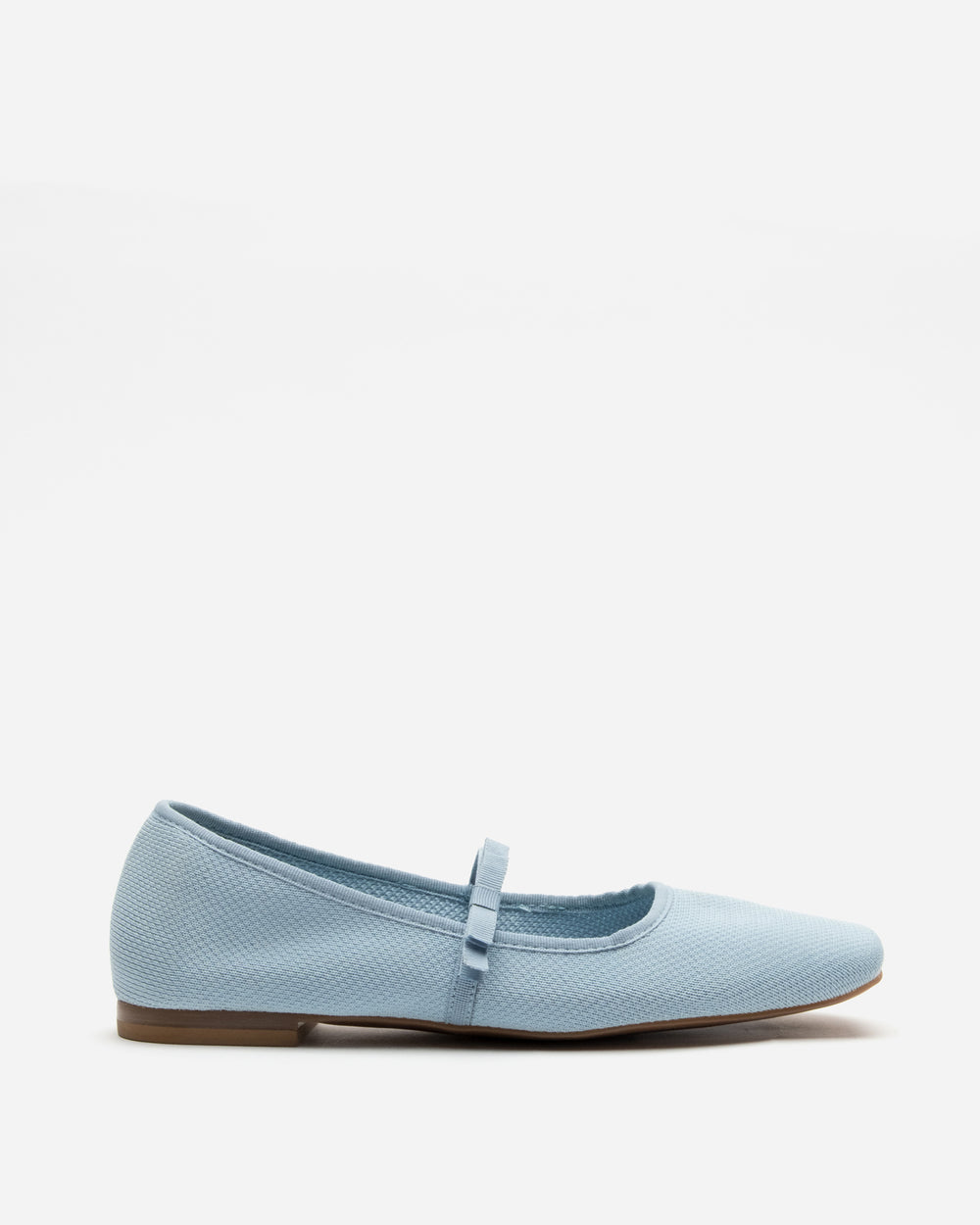Jude Mary Jane Flat - Knit Light Blue Flats Frances Valentine