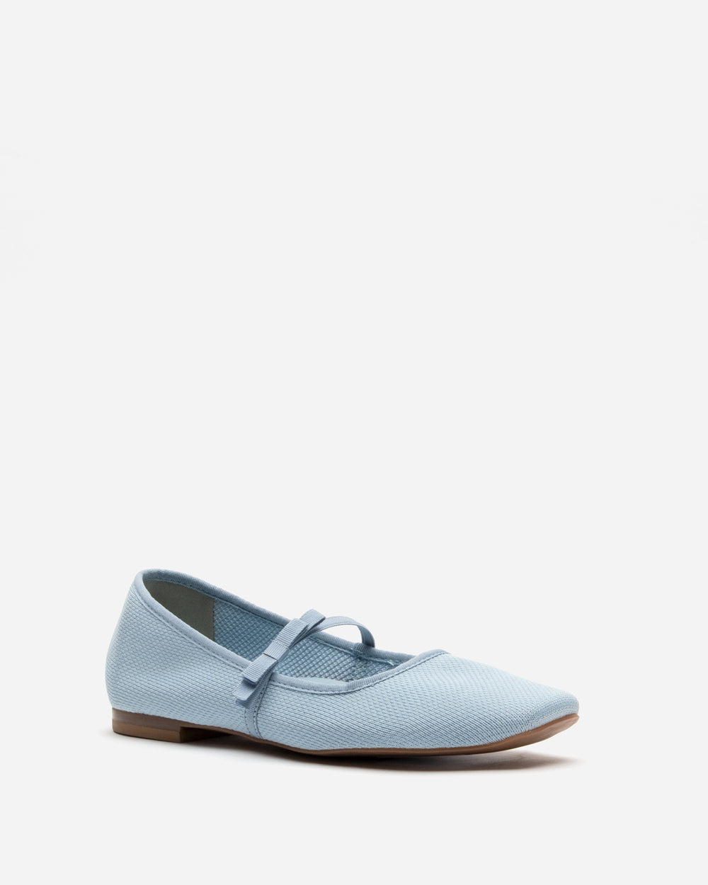 Jude Mary Jane Flat - Knit Light Blue Flats Frances Valentine