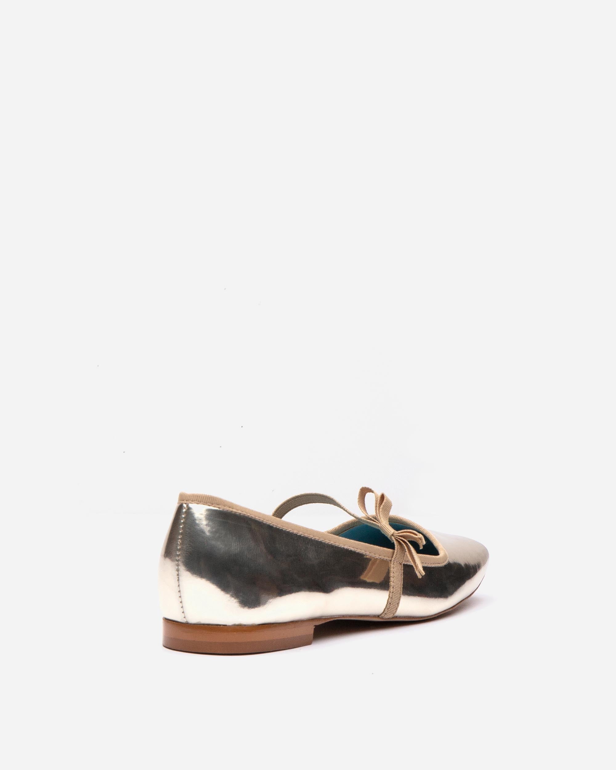 Jude Mary Jane Vegan Leather Flat Platino